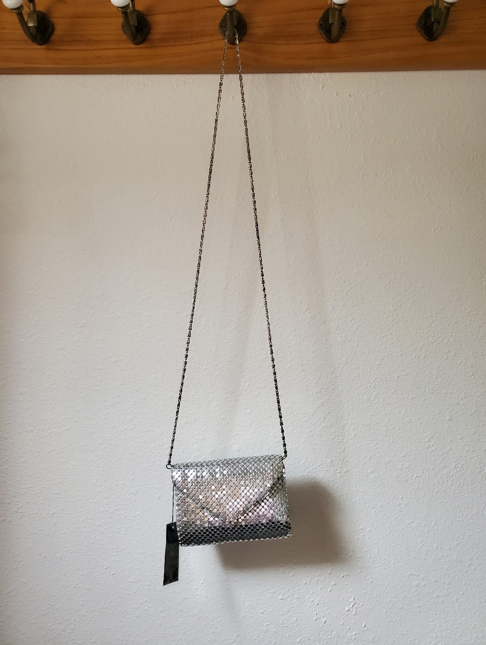 Y&S Original Vintage Silver Sequin Evening Bag Clutch Crossbody Formal NWT - Picture 8 of 14